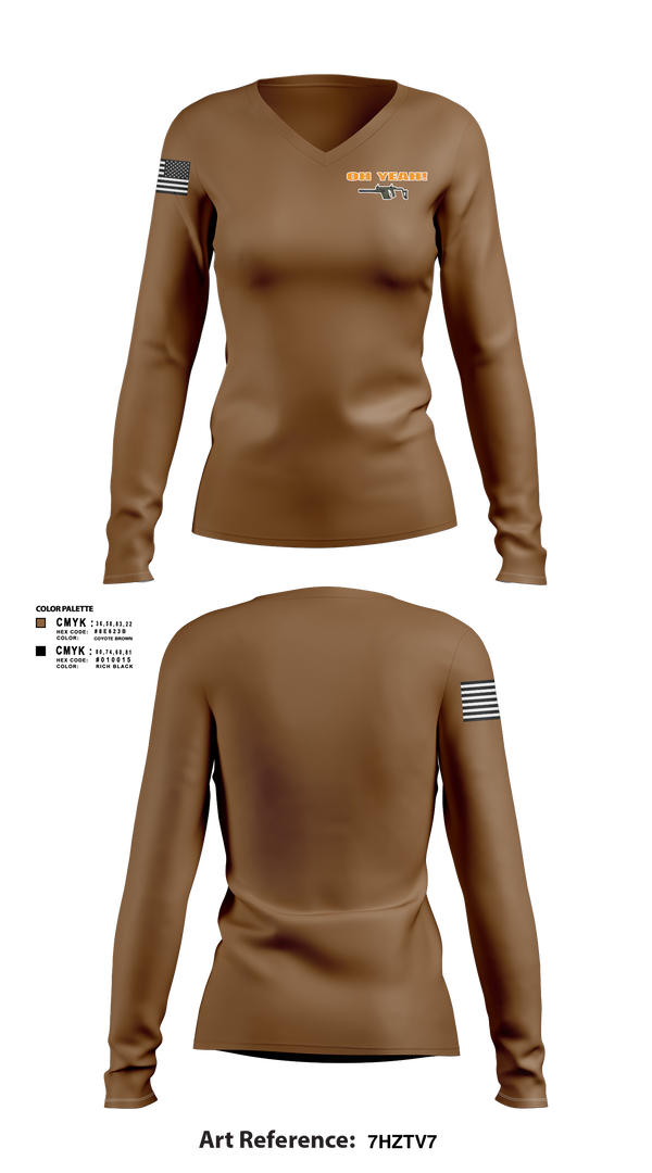 Womens Long Sleeve Vneck Shirt, Tiger sharks, Army, Teamtime, Team time, sublimation, custom sports apparel, team uniforms, spirit wear, spiritwear, sports uniforms, custom shirts, team store, custom team store, fundraiser sports, apparel fundraiser