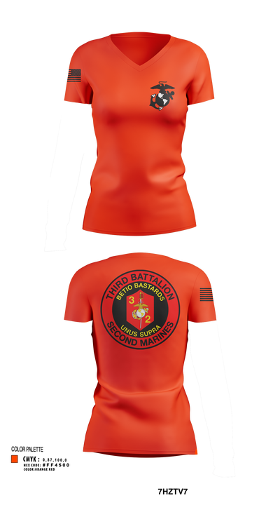 V3/2 53634498 Women's Short Sleeve V-neck Shirt - 112