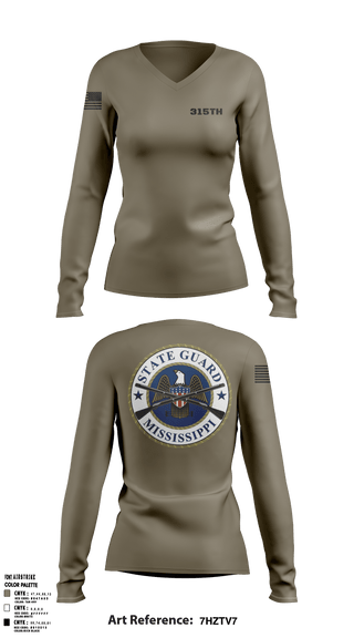 Womens Long Sleeve Vneck Shirt, 315th, Army, Teamtime, Team time, sublimation, custom sports apparel, team uniforms, spirit wear, spiritwear, sports uniforms, custom shirts, team store, custom team store, fundraiser sports, apparel fundraiser