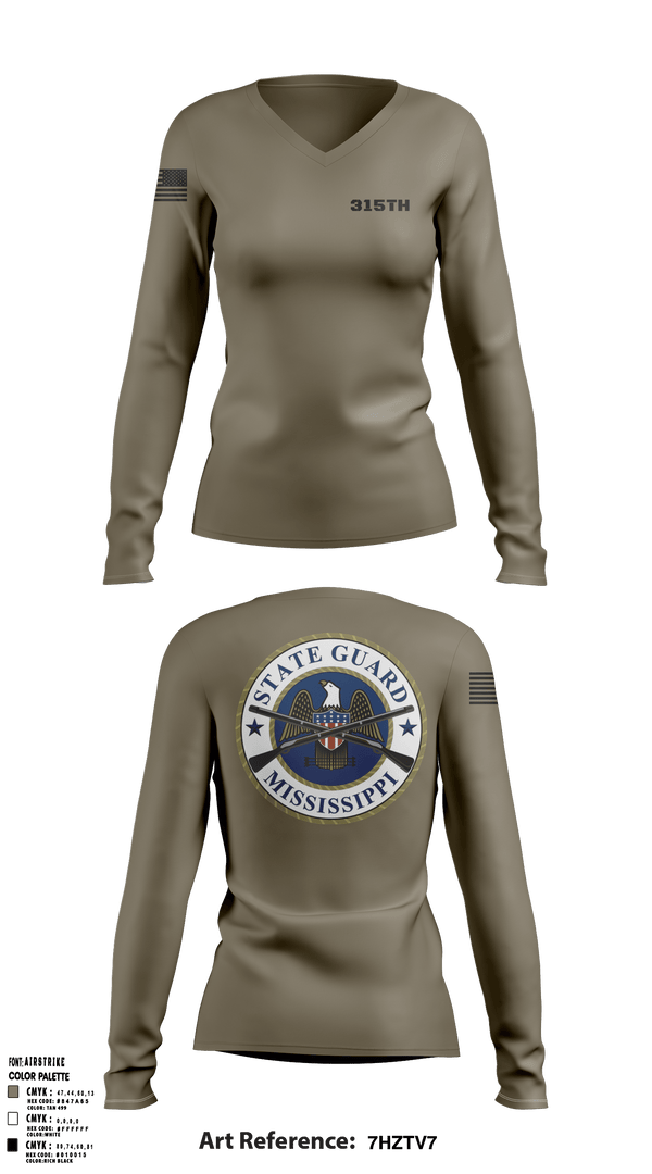 Womens Long Sleeve Vneck Shirt, 315th, Army, Teamtime, Team time, sublimation, custom sports apparel, team uniforms, spirit wear, spiritwear, sports uniforms, custom shirts, team store, custom team store, fundraiser sports, apparel fundraiser