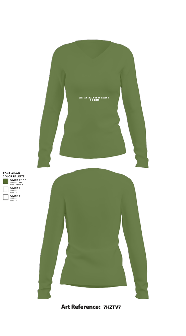 Women's Long Sleeve Vneck Shirt, 31st Air Defense Artillery Brigade, Army, Teamtime, Team time, sublimation, custom sports apparel, team uniforms, spirit wear, spiritwear, sports uniforms, custom shirts, team store, custom team store, fundraiser sports, apparel fundraiser