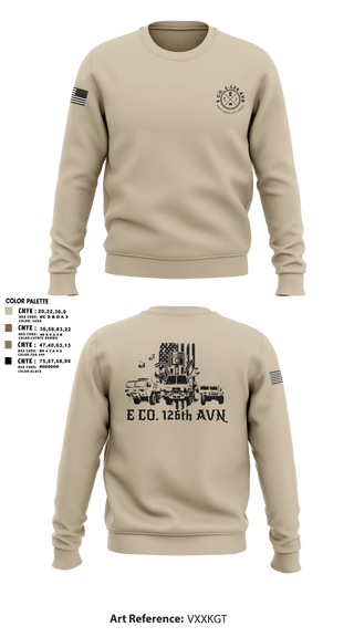 Crew Neck Sweatshirt, B Co. 1-126AVN, Army, Teamtime, Team time, sublimation, custom sports apparel, team uniforms, spirit wear, spiritwear, sports uniforms, custom shirts, team store, custom team store, fundraiser sports, apparel fundraiser