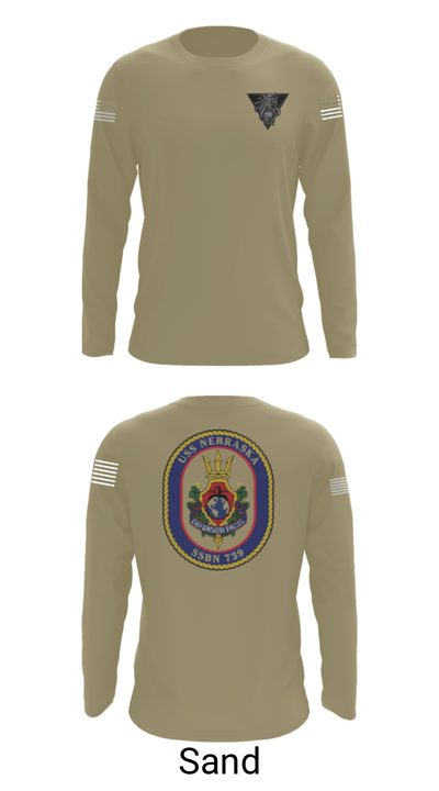 USS Nebraska 93337637 Long Sleeve Performance Shirt - 43