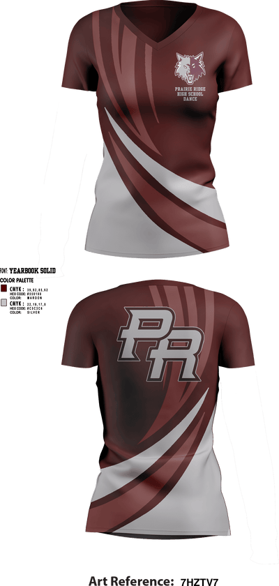 Prairie Ridge High School Dance 12250587 Women's Short Sleeve V-neck Shirt - 1