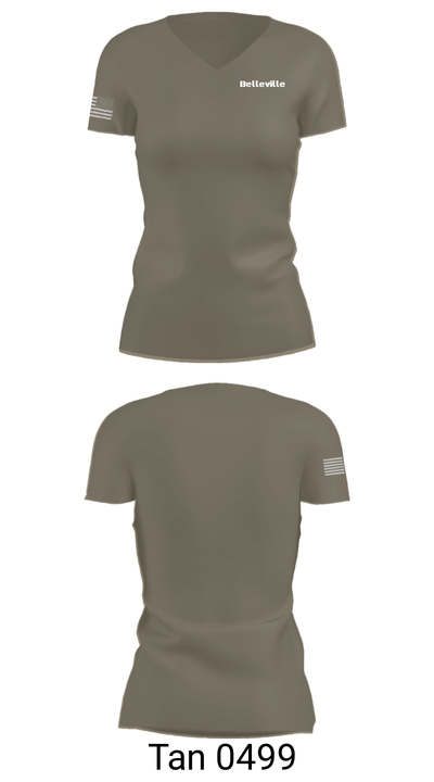 Belleville 4451813 Women's Short Sleeve V-neck Shirt - 36