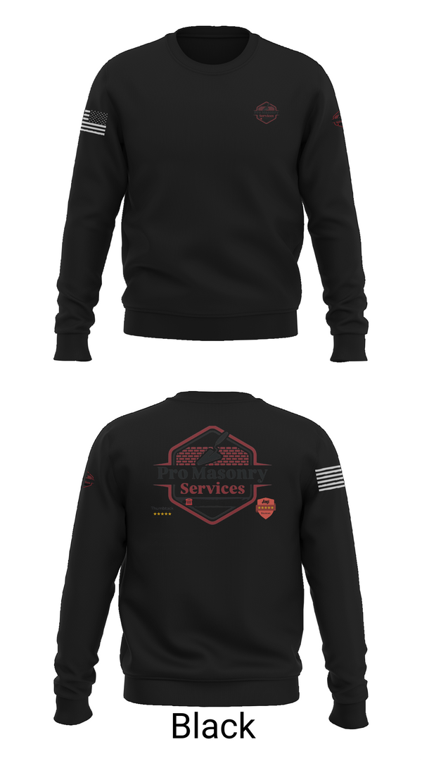 Crew Neck Sweatshirt, Pro Masonry Services LLC, , Teamtime, Team time, sublimation, custom sports apparel, team uniforms, spirit wear, spiritwear, sports uniforms, custom shirts, team store, custom team store, fundraiser sports, apparel fundraiser