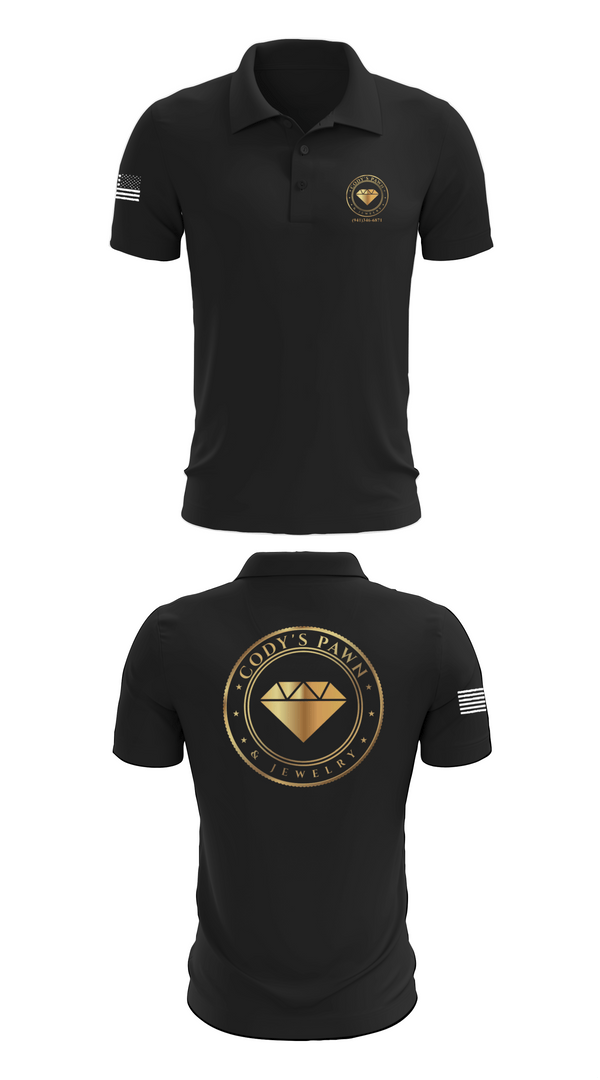 Short Sleeve Performance Polo, Cody’s Pawn & Jewelry, , Teamtime, Team time, sublimation, custom sports apparel, team uniforms, spirit wear, spiritwear, sports uniforms, custom shirts, team store, custom team store, fundraiser sports, apparel fundraiser