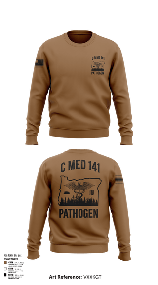 Crew Neck Sweatshirt, C MED 141, National Guard, Teamtime, Team time, sublimation, custom sports apparel, team uniforms, spirit wear, spiritwear, sports uniforms, custom shirts, team store, custom team store, fundraiser sports, apparel fundraiser