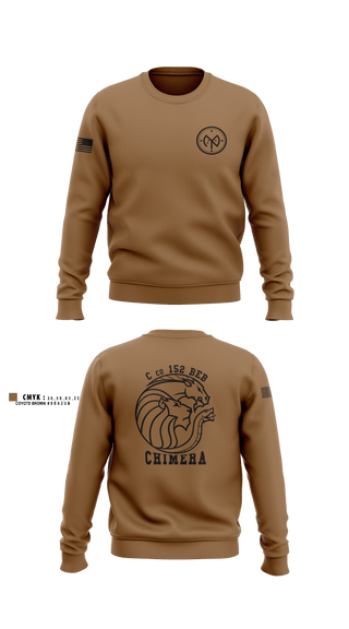 Crew Neck Sweatshirt, C co 152 BEB, National Guard, Teamtime, Team time, sublimation, custom sports apparel, team uniforms, spirit wear, spiritwear, sports uniforms, custom shirts, team store, custom team store, fundraiser sports, apparel fundraiser