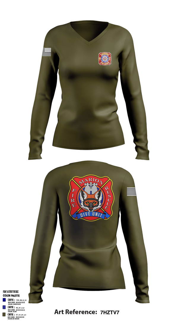 Womens Long Sleeve Vneck Shirt, , Fire Department, Teamtime, Team time, sublimation, custom sports apparel, team uniforms, spirit wear, spiritwear, sports uniforms, custom shirts, team store, custom team store, fundraiser sports, apparel fundraiser