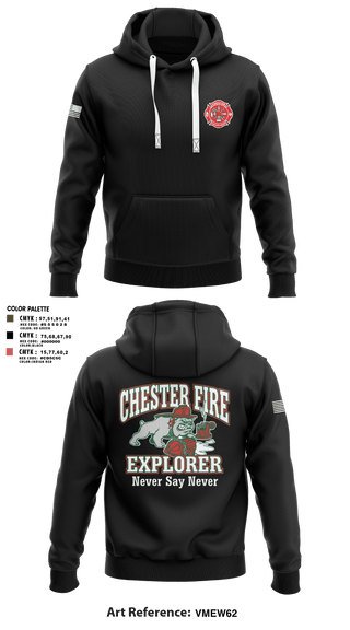 Hoodie, Chester fire explorers, Fire Department, Teamtime, Team time, sublimation, custom sports apparel, team uniforms, spirit wear, spiritwear, sports uniforms, custom shirts, team store, custom team store, fundraiser sports, apparel fundraiser
