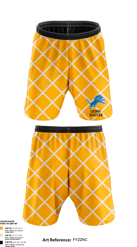 Athletic Shorts With Pockets, Lions, Men's Soccer, Teamtime, Team time, sublimation, custom sports apparel, team uniforms, spirit wear, spiritwear, sports uniforms, custom shirts, team store, custom team store, fundraiser sports, apparel fundraiser