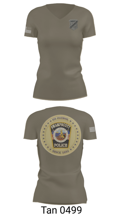Swampscott Police 55581807 Women's Short Sleeve V-neck Shirt - 64