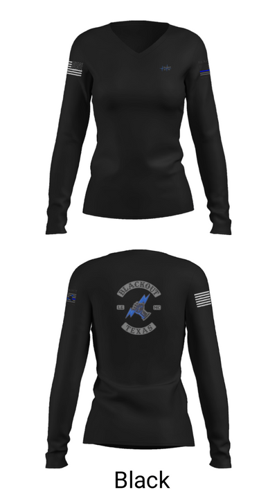 BLACKOUT LE-MC 82961790 Women's Long Sleeve V-neck Shirt - 35