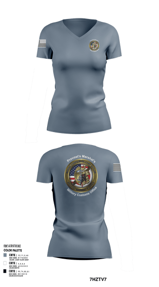 Women's Short Sleeve Vneck Shirt, Okinawa Provost Marshals office, Marines, Teamtime, Team time, sublimation, custom sports apparel, team uniforms, spirit wear, spiritwear, sports uniforms, custom shirts, team store, custom team store, fundraiser sports, apparel fundraiser