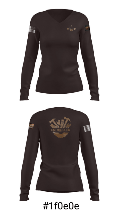 Empire Boss Hardwood & Flooring, INC 94656341 Women's Long Sleeve V-neck Shirt - 20
