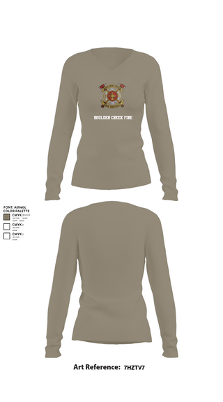 Womens Long Sleeve Vneck Shirt, Boulder creek fire, , Teamtime, Team time, sublimation, custom sports apparel, team uniforms, spirit wear, spiritwear, sports uniforms, custom shirts, team store, custom team store, fundraiser sports, apparel fundraiser