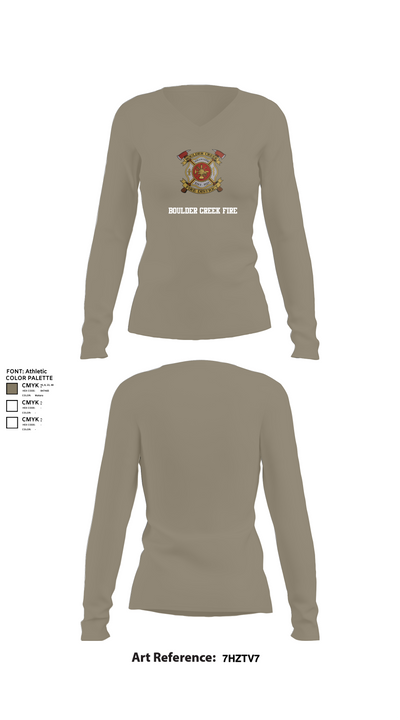 Boulder creek fire 92680239 Women's Long Sleeve V-neck Shirt - 62
