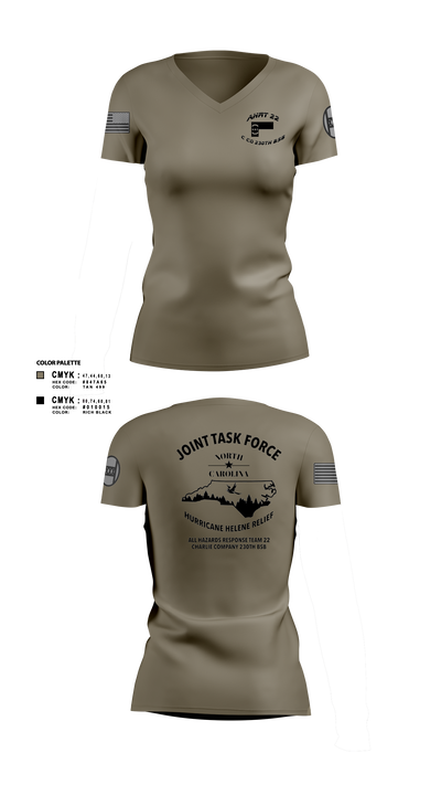 Charlie Company 230th Brigade Support Battalion Women's Short Sleeve V-neck Shirt - 4