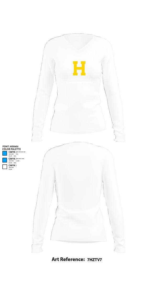 Womens Long Sleeve Vneck Shirt 1, Hazen High School Basketball, Men's Basketball, Teamtime, Team time, sublimation, custom sports apparel, team uniforms, spirit wear, spiritwear, sports uniforms, custom shirts, team store, custom team store, fundraiser sports, apparel fundraiser