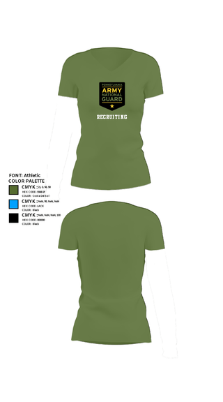Womens Short Sleeve Vneck Shirt, Recruiting, National Guard, Teamtime, Team time, sublimation, custom sports apparel, team uniforms, spirit wear, spiritwear, sports uniforms, custom shirts, team store, custom team store, fundraiser sports, apparel fundraiser