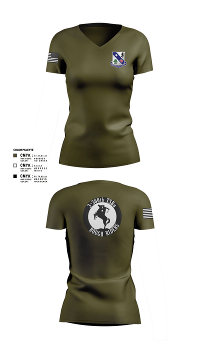 3-360th TSBn 65100272 Women's Short Sleeve V-neck Shirt - 3