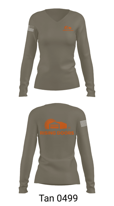 Rising Doors 80958329 Women's Long Sleeve V-neck Shirt -1 77