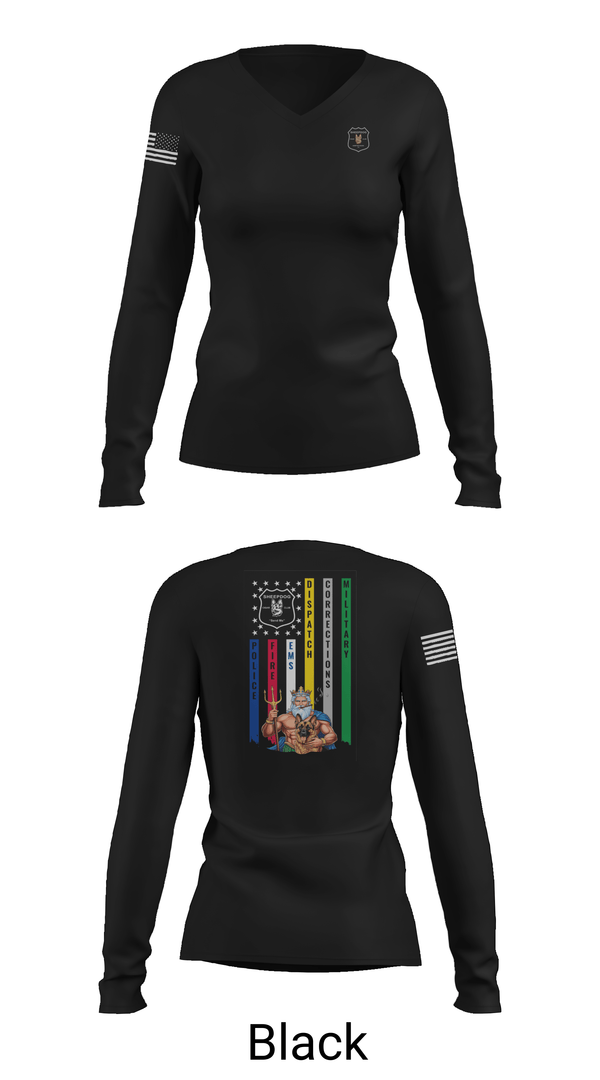 Womens Long Sleeve Vneck Shirt, Sheepdog Cigar Club HR, , Teamtime, Team time, sublimation, custom sports apparel, team uniforms, spirit wear, spiritwear, sports uniforms, custom shirts, team store, custom team store, fundraiser sports, apparel fundraiser
