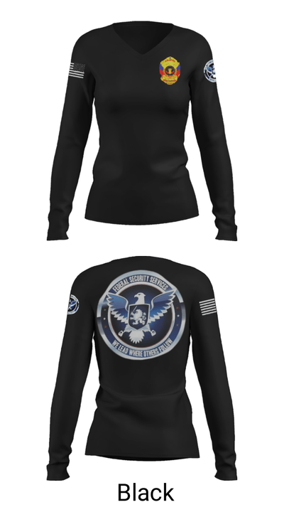 TS FEDERAL PRIVATE SECURITY & BODYGUARD 72741630 Women's Long Sleeve V-neck Shirt - 35