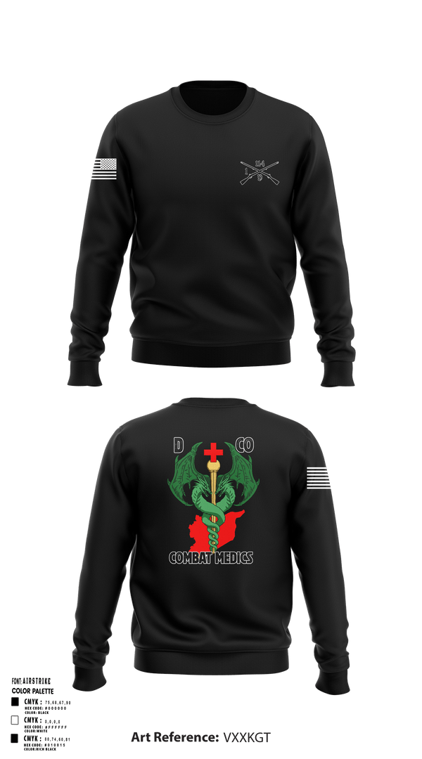 Crew Neck Sweatshirt, D-co 1-114th, Army, Teamtime, Team time, sublimation, custom sports apparel, team uniforms, spirit wear, spiritwear, sports uniforms, custom shirts, team store, custom team store, fundraiser sports, apparel fundraiser