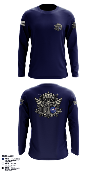 Long Sleeve Performance Shirt, NASA PARACHUTE RIGGERS, , Teamtime, Team time, sublimation, custom sports apparel, team uniforms, spirit wear, spiritwear, sports uniforms, custom shirts, team store, custom team store, fundraiser sports, apparel fundraiser
