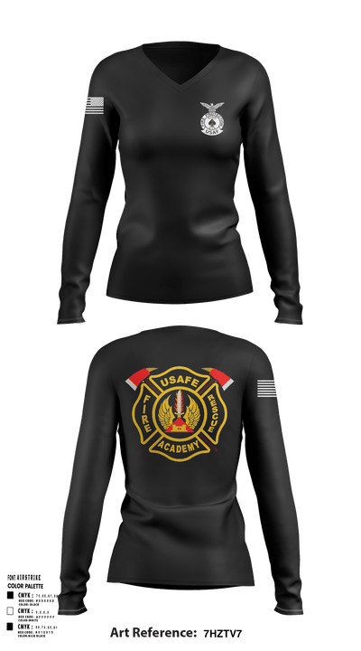 435th CTS 2997096 Women's Long Sleeve V-neck Shirt - 138