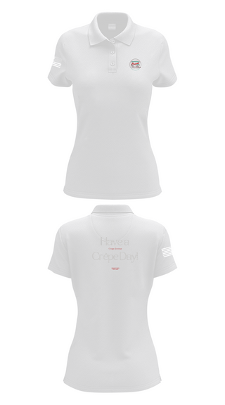 Womens Short Sleeve Performance Polo, Crepe Avenue, , Teamtime, Team time, sublimation, custom sports apparel, team uniforms, spirit wear, spiritwear, sports uniforms, custom shirts, team store, custom team store, fundraiser sports, apparel fundraiser