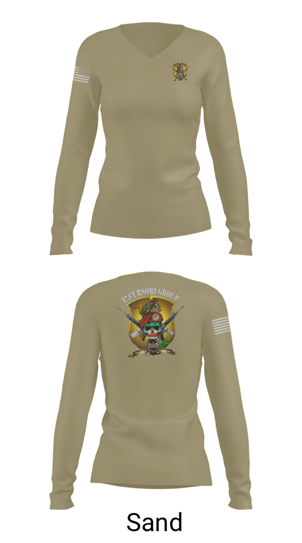 Women's Long Sleeve Vneck Shirt, Incursori, , Teamtime, Team time, sublimation, custom sports apparel, team uniforms, spirit wear, spiritwear, sports uniforms, custom shirts, team store, custom team store, fundraiser sports, apparel fundraiser