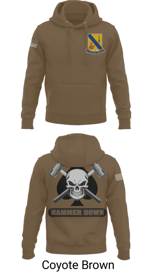 Hoodie, 2-14 CAV ACE HIGH, Army, Teamtime, Team time, sublimation, custom sports apparel, team uniforms, spirit wear, spiritwear, sports uniforms, custom shirts, team store, custom team store, fundraiser sports, apparel fundraiser
