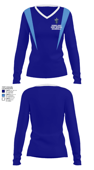 Women's Long Sleeve Vneck Shirt, Ridgeland High School Baseball, Baseball, Teamtime, Team time, sublimation, custom sports apparel, team uniforms, spirit wear, spiritwear, sports uniforms, custom shirts, team store, custom team store, fundraiser sports, apparel fundraiser