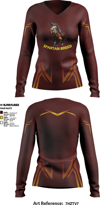 Womens Long Sleeve Vneck Shirt, West Tampa spartans, , Teamtime, Team time, sublimation, custom sports apparel, team uniforms, spirit wear, spiritwear, sports uniforms, custom shirts, team store, custom team store, fundraiser sports, apparel fundraiser