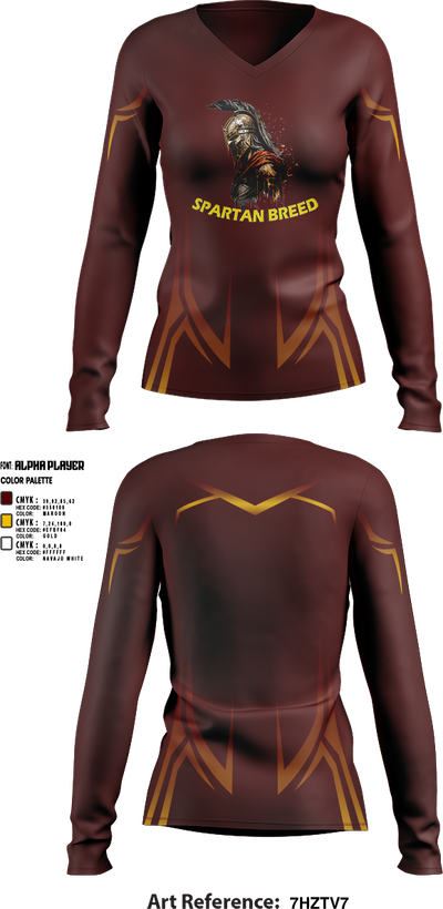 West Tampa spartans 17647688 Women's Long Sleeve V-neck Shirt - 2