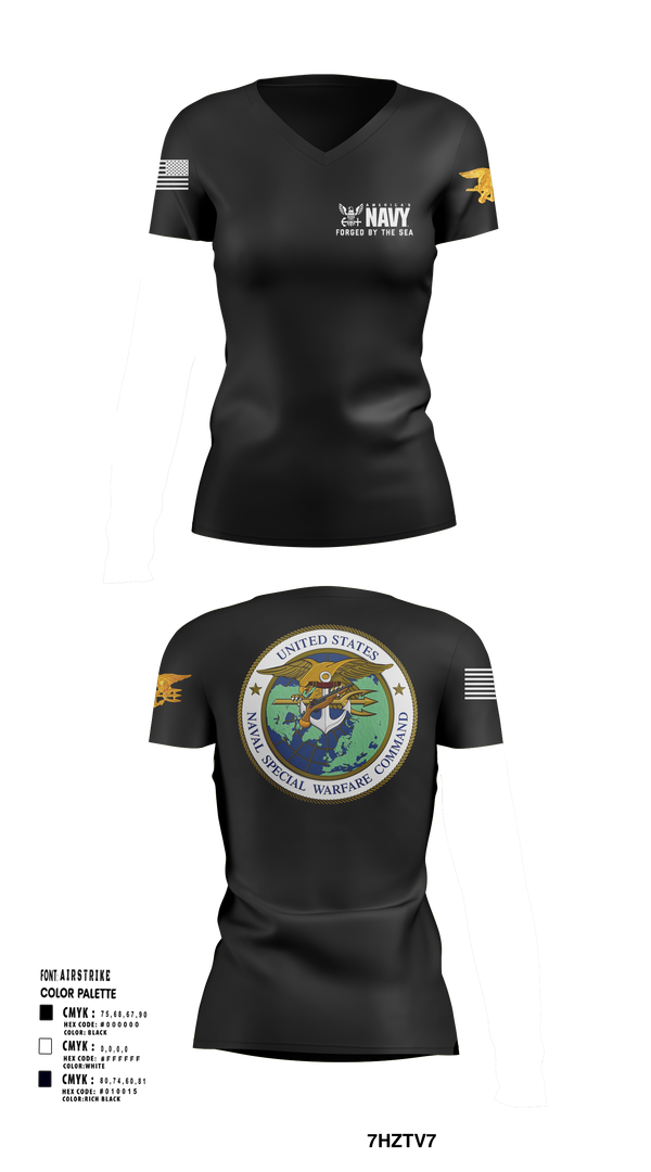Womens Short Sleeve Vneck Shirt, SEAL Team, Navy, Teamtime, Team time, sublimation, custom sports apparel, team uniforms, spirit wear, spiritwear, sports uniforms, custom shirts, team store, custom team store, fundraiser sports, apparel fundraiser