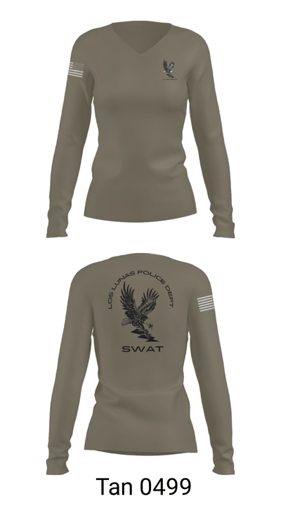 LOS LUNAS POLICE DEPT. SWAT 5938018 Women's Long Sleeve V-neck Shirt - 73
