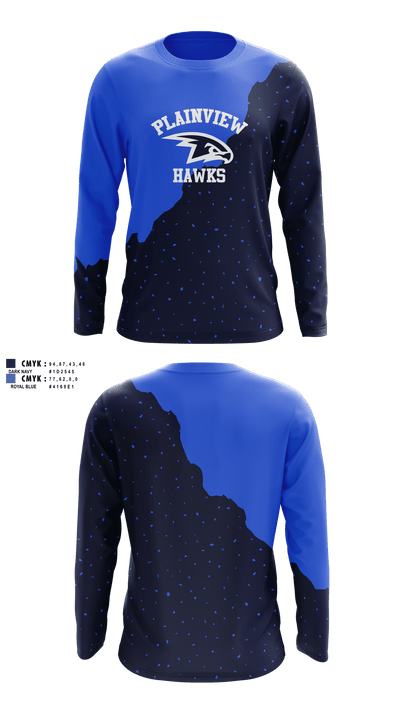Plainview Hawks 8354559 Long Sleeve Performance Shirt 11