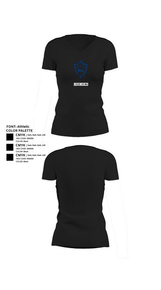 Womens Short Sleeve Vneck Shirt, Hounded, , Teamtime, Team time, sublimation, custom sports apparel, team uniforms, spirit wear, spiritwear, sports uniforms, custom shirts, team store, custom team store, fundraiser sports, apparel fundraiser