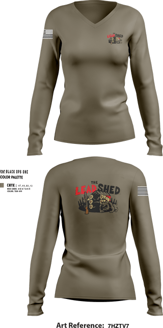 Womens Long Sleeve Vneck Shirt, The Lead Shed, , Teamtime, Team time, sublimation, custom sports apparel, team uniforms, spirit wear, spiritwear, sports uniforms, custom shirts, team store, custom team store, fundraiser sports, apparel fundraiser