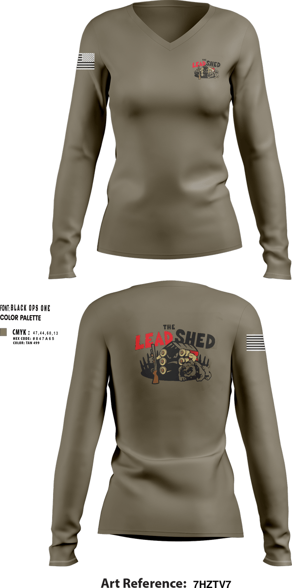 Womens Long Sleeve Vneck Shirt, The Lead Shed, , Teamtime, Team time, sublimation, custom sports apparel, team uniforms, spirit wear, spiritwear, sports uniforms, custom shirts, team store, custom team store, fundraiser sports, apparel fundraiser