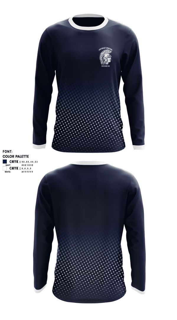 Long Sleeve Performance Shirt, Southeast High School Swimming, Swimming, Teamtime, Team time, sublimation, custom sports apparel, team uniforms, spirit wear, spiritwear, sports uniforms, custom shirts, team store, custom team store, fundraiser sports, apparel fundraiser