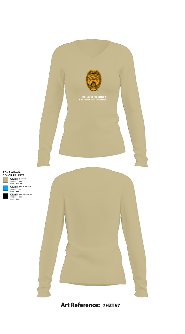 Women's Long Sleeve Vneck Shirt, 4th Law Enforcement Battalion Bravo Company, Marines, Teamtime, Team time, sublimation, custom sports apparel, team uniforms, spirit wear, spiritwear, sports uniforms, custom shirts, team store, custom team store, fundraiser sports, apparel fundraiser