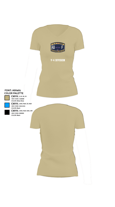 V-4 Division 66331913 Women's Short Sleeve V-neck Shirt - 80
