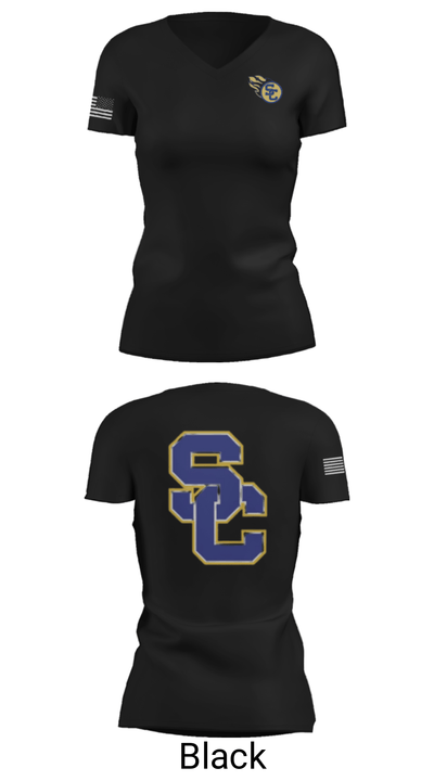St Charles Catholic High School Football 90732399 Women's Short Sleeve V-neck Shirt - 38