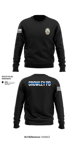 Crew Neck Sweatshirt, Crowley Police Department, , Teamtime, Team time, sublimation, custom sports apparel, team uniforms, spirit wear, spiritwear, sports uniforms, custom shirts, team store, custom team store, fundraiser sports, apparel fundraiser