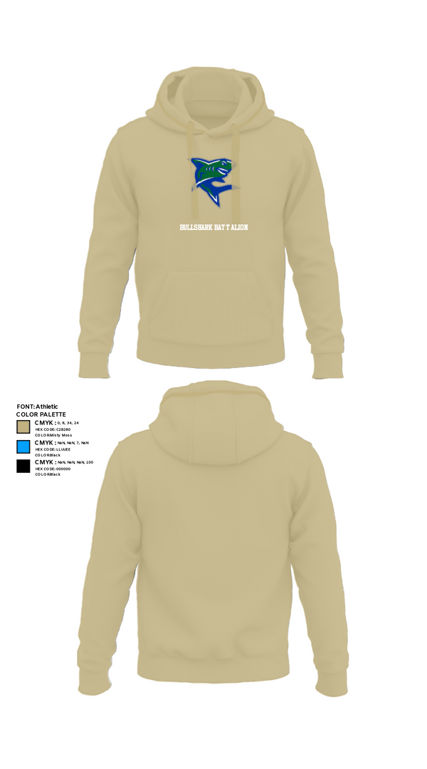 Hoodie, Bullshark Battalion, Army, Teamtime, Team time, sublimation, custom sports apparel, team uniforms, spirit wear, spiritwear, sports uniforms, custom shirts, team store, custom team store, fundraiser sports, apparel fundraiser